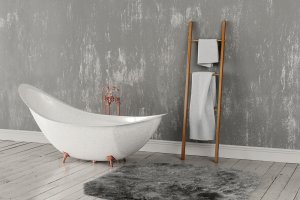 バスルームにぴったりなシンプルで理想的なタオル掛け