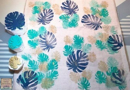 クッションカバーをペイント