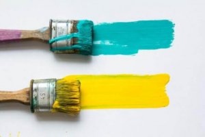 黄色とターコイズ色を一緒に使ってみよう