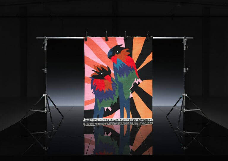 IKEAアートイベント:足元の芸術作品であるラグ クレイググリーン