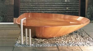 木製の浴槽 家にユニークさを加えるモダンスタイルの浴槽