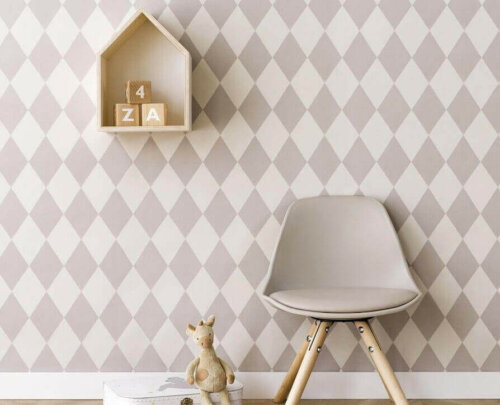 ひし形の壁紙 ひし形を使ったインテリア