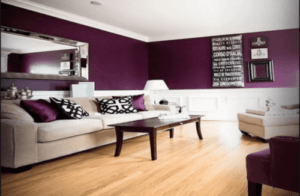 エッグプラントパープルを使った優雅なインテリア