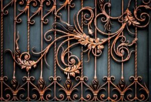 オリジナリティあふれるロートアイアンの階段手すり